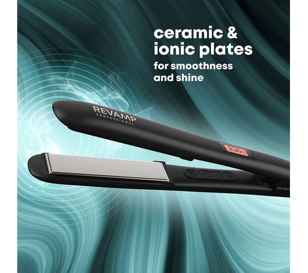 REVAMP Progloss Digital Ceramic Hair Straightener - Black - Image 9