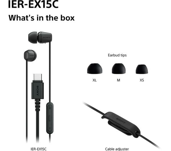 Sony IER-EX15C Earbuds Black - Image 9