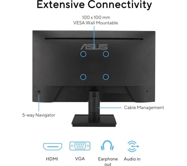 ASUS VA249HG Full HD 24" IPS LCD Monitor - Black - Image 2