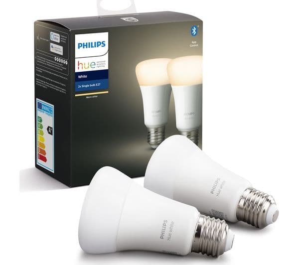 PHILIPS HUE White Bluetooth LED Bulb - E27, Twin Pack - Image 1