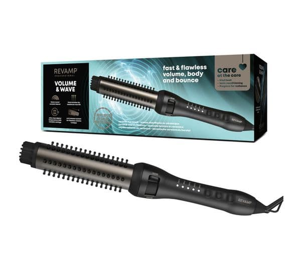 REVAMP Volume & Wave Ceramic Hot Brush - Black - Image 1