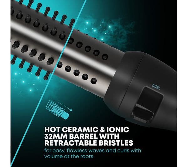REVAMP Volume & Wave Ceramic Hot Brush - Black - Image 2