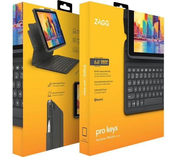 ZAGG Pro Keys 10.9" iPad Air Keyboard Folio Case - Black & Grey - Image 7