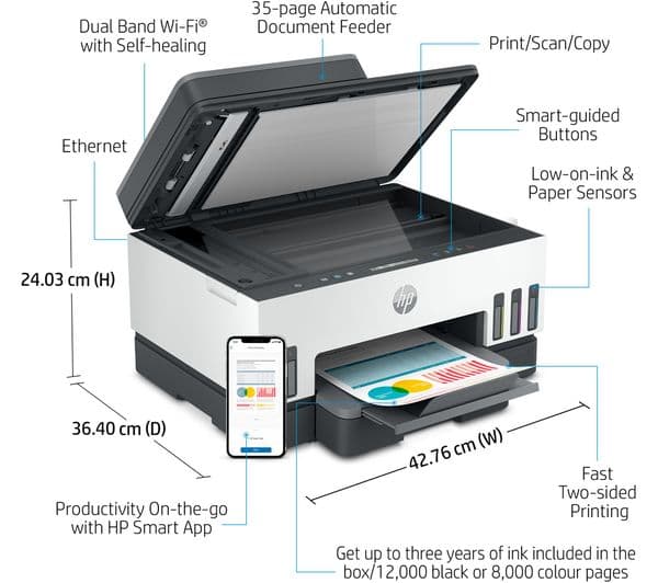 HP Smart Tank 7305 All-in-One Wireless Inkjet Printer - Image 5