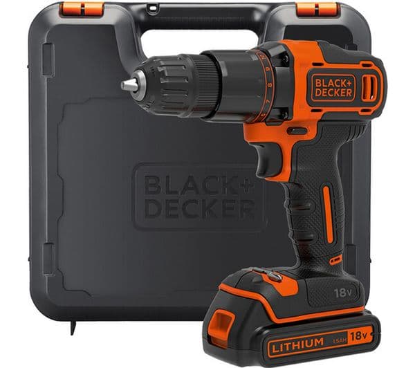 BLACK + DECKER BCD700S1K Cordless Hammer Drill with 1 Battery - Black & Orange - Image 1
