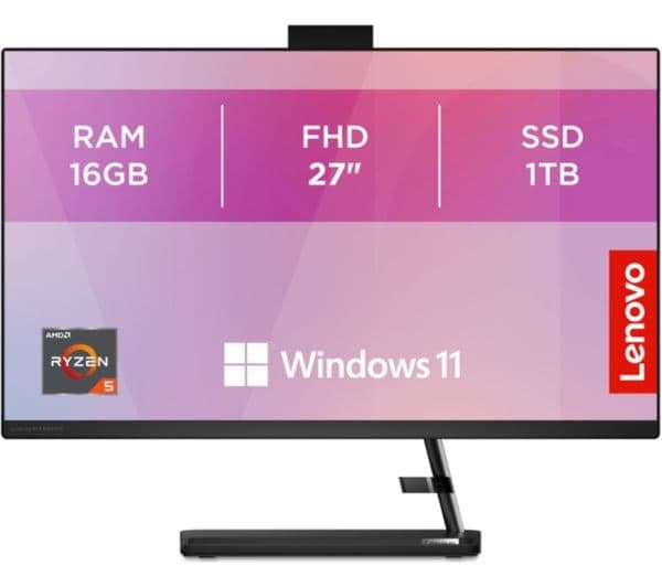 LENOVO IdeaCentre AIO 3 27" All-in-One PC - AMD Ryzen 7, 512 GB SSD, Black - Image 9