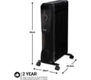ZANUSSI ZOFR5004B Portable Oil-Filled Radiator - Black thumbnail 3