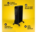 ZANUSSI ZOFR5004B Portable Oil-Filled Radiator - Black thumbnail 2
