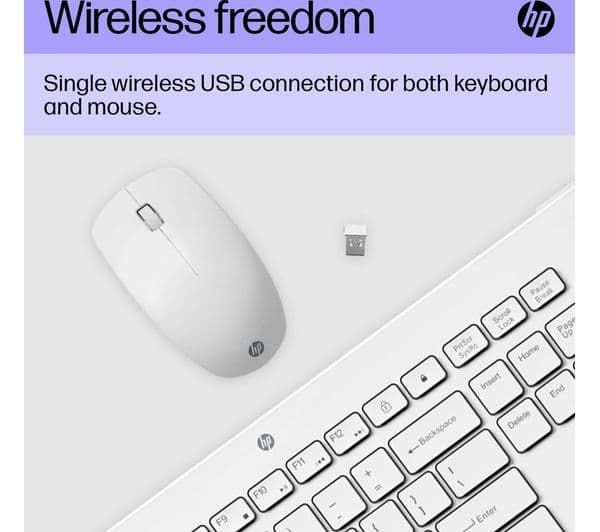 HP 230 Wireless Keyboard & Mouse Set White - Image 6