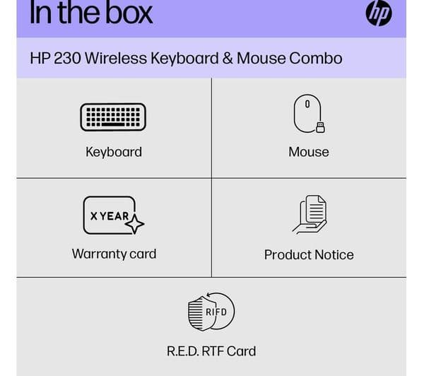 HP 230 Wireless Keyboard & Mouse Set White - Image 9