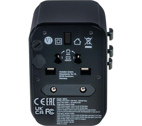 VERBATIM UTA-03 Universal USB Travel Adapter - Image 3