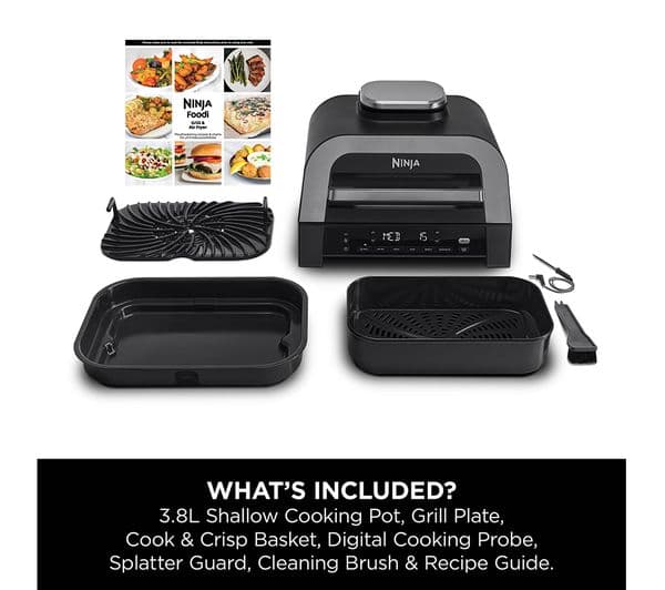 NINJA DG551UK 6-in-1 MAX Indoor Grill & Air Fryer - Grey & Silver - Image 2