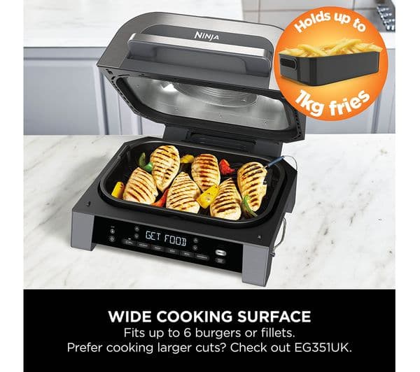 NINJA DG551UK 6-in-1 MAX Indoor Grill & Air Fryer - Grey & Silver - Image 4