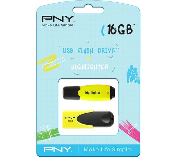 PNY Attache 4 USB 2.0 Memory Stick with Highlighter - 16 GB - Image 2