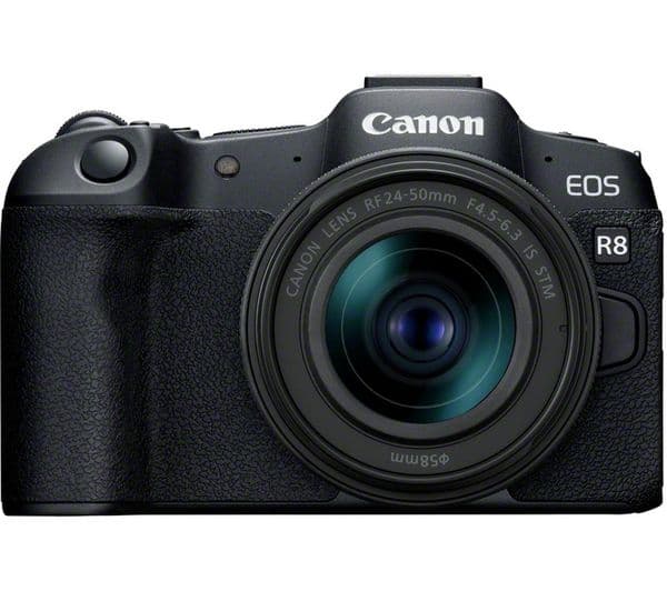 Canon EOS R8 24.2MP Full Frame Mirrorless Camera with RF 24-50mm f4.5-6.3 IS STM Lens - Black - Image 1