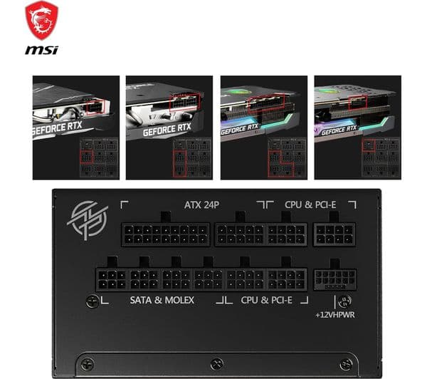 MSI MPG A1000G PCIE5 1000W ATX PSU - Image 4