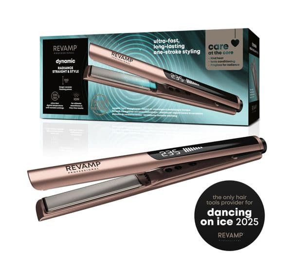 REVAMP Dynamic Radiance Straight & Style Ceramic Ionic Hair Straightener - Gold - Image 1