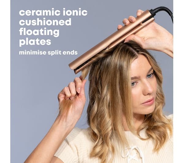 REVAMP Dynamic Radiance Straight & Style Ceramic Ionic Hair Straightener - Gold - Image 6