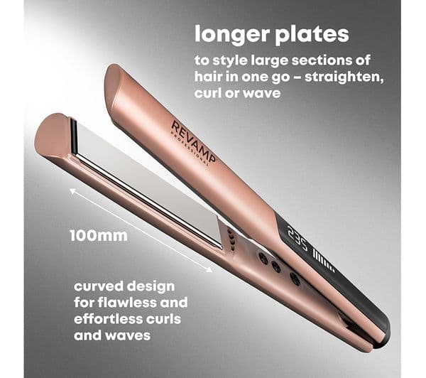REVAMP Dynamic Radiance Straight & Style Ceramic Ionic Hair Straightener - Gold - Image 8