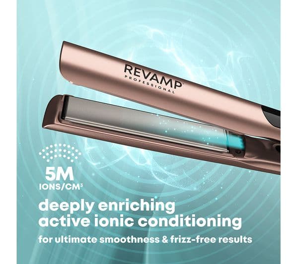 REVAMP Dynamic Radiance Straight & Style Ceramic Ionic Hair Straightener - Gold - Image 9