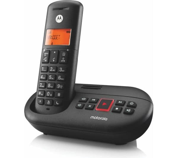 MOTOROLA E211 Cordless Phone - Single Handsets, Black - Image 3