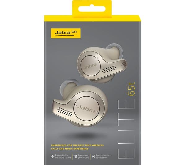 JABRA Elite 65t Wireless Bluetooth Headphones - Gold Beige - Image 3