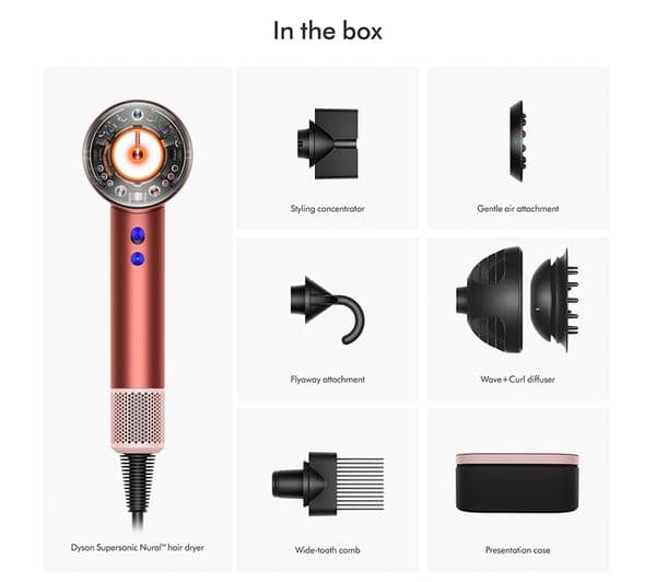 DYSON Supersonic Nural Hair Dryer - Strawberry Bronze & Blush Pink - Image 6
