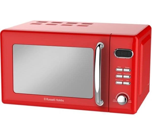 RUSSELL HOBBS Retro RHRETMD806R Compact Solo Microwave - Red - Image 1