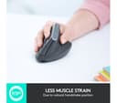 Logitech MX Vertical Ergonomic Wireless Mouse Bluetooth USB Receiver - Grey  thumbnail 2