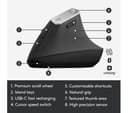 Logitech MX Vertical Ergonomic Wireless Mouse Bluetooth USB Receiver - Grey  thumbnail 6