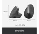 Logitech MX Vertical Ergonomic Wireless Mouse Bluetooth USB Receiver - Grey  thumbnail 8