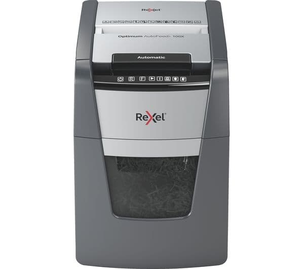 REXEL Optimum AutoFeed+ 100X Cross Cut Paper Shredder - Image 2