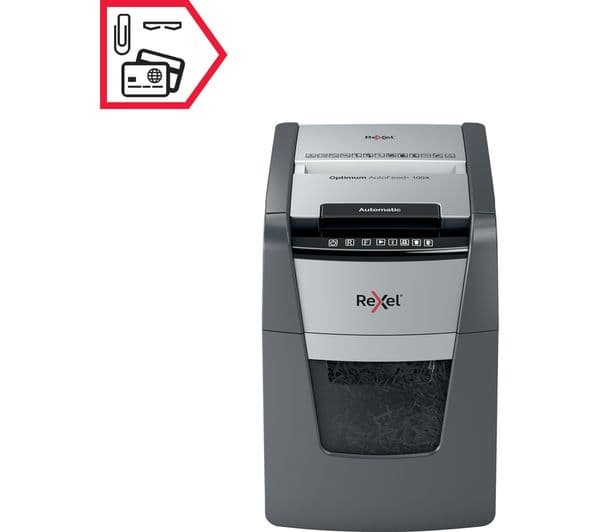 REXEL Optimum AutoFeed+ 100X Cross Cut Paper Shredder - Image 6