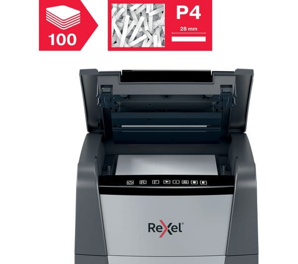 REXEL Optimum AutoFeed+ 100X Cross Cut Paper Shredder - Image 7