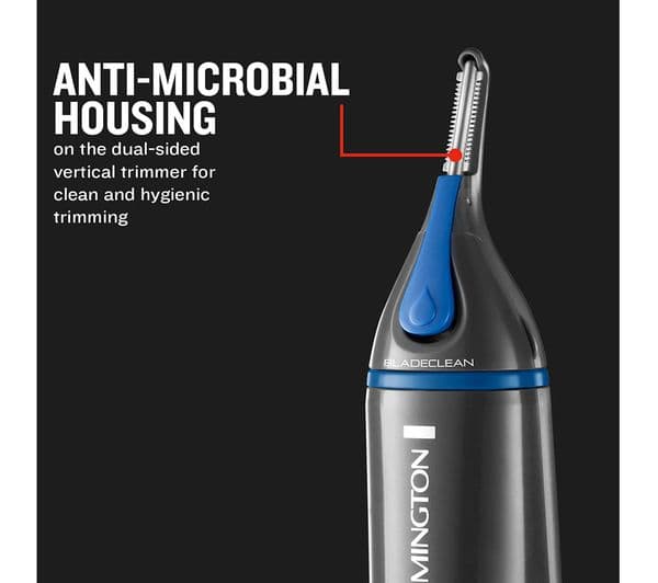 REMINGTON Nano NE3850 Wet & Dry Nose & Ear Trimmer - Grey & Blue - Image 4