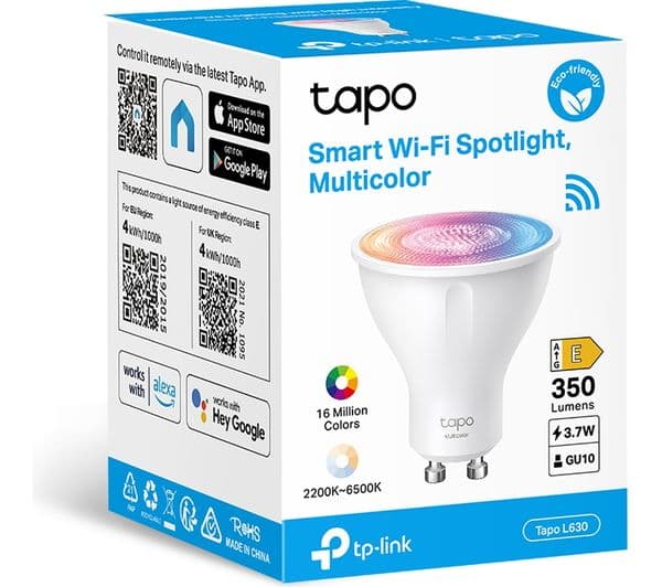TP-LINK Tapo L630 Smart Spotlight Bulb - Multicolour, GU10, Pack of 4 - Image 4