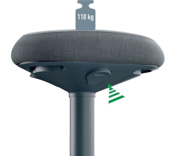 LEITZ Ergo Active Standing Stool with Comfort Seat - Dark Grey - Image 10