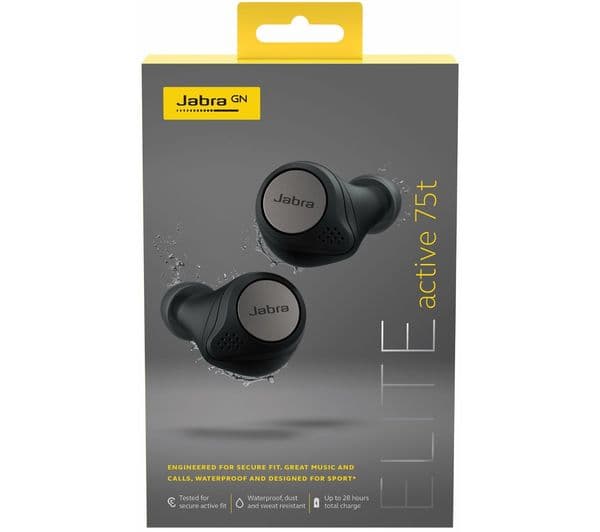 JABRA Elite Active 75T Wireless Bluetooth Noise-Cancelling Sports Earbuds - Titanium Black - Image 5