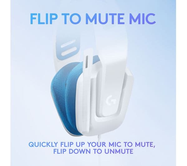 Logitech G335 Headphones White & Blue - Image 9