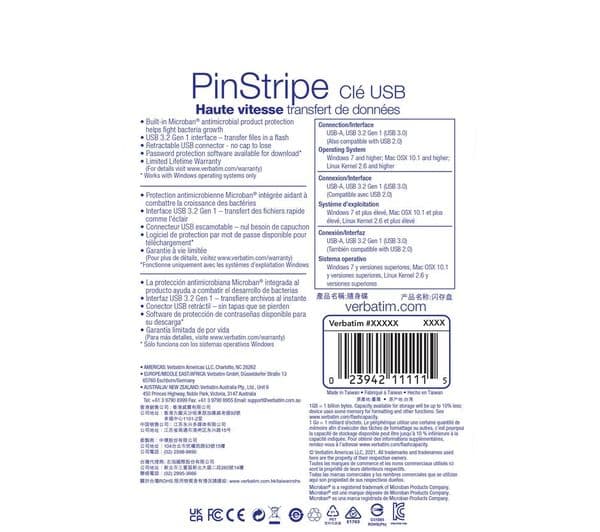 Verbatim PinStripe USB 3.0 16GB Black - Image 5
