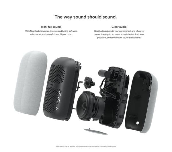 GOOGLE Nest Audio with Google Assistant - Chalk - Image 2