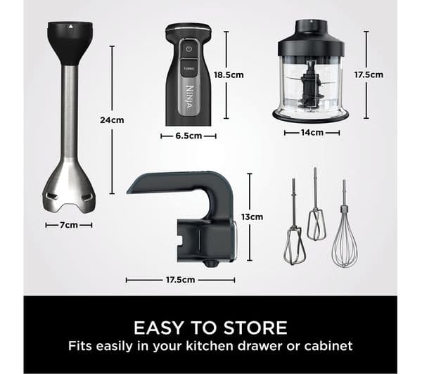 Ninja Foodi 3-in-1 CI100UK Hand Blender, Mixer & Chopper - Black - Image 7