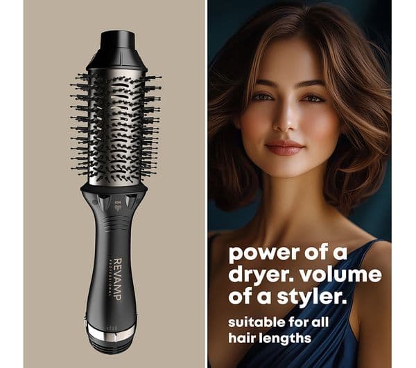 REVAMP Volume Blow Dry Hot Air Styler - Black - Image 7