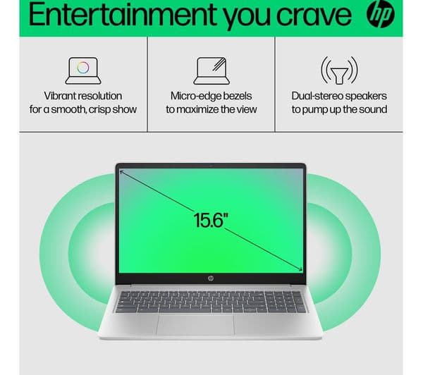 HP 15a-nb0504sa Chromebook Intel N100 128GB Silver - Image 2