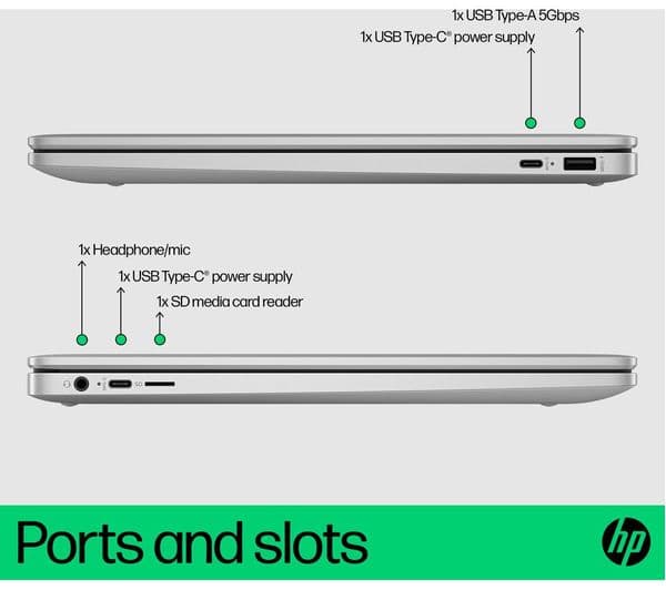 HP 15a-nb0504sa Chromebook Intel N100 128GB Silver - Image 9