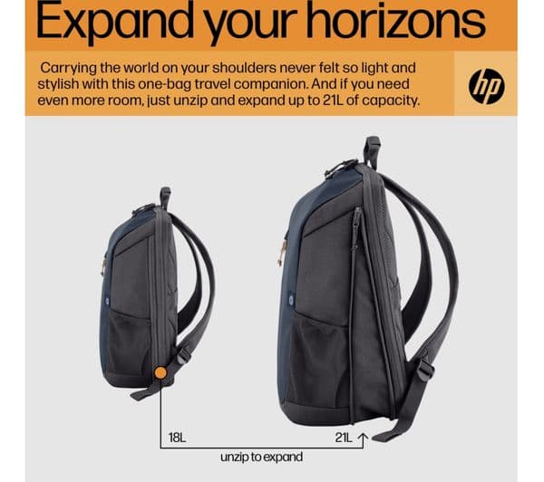 HP Travel 15.6" Laptop Backpack Iron Grey - Image 3
