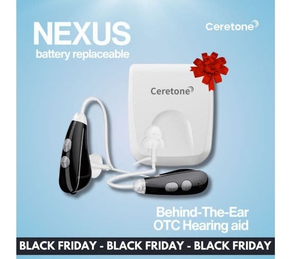CERETONE CE-D36AT Nexus Behind Ear Hearing Aids - Black - Image 2