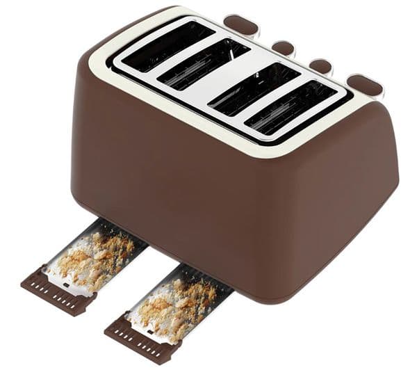 TEFAL Retra TF700A40 4-Slice Toaster - Cream & Mokka - Image 4