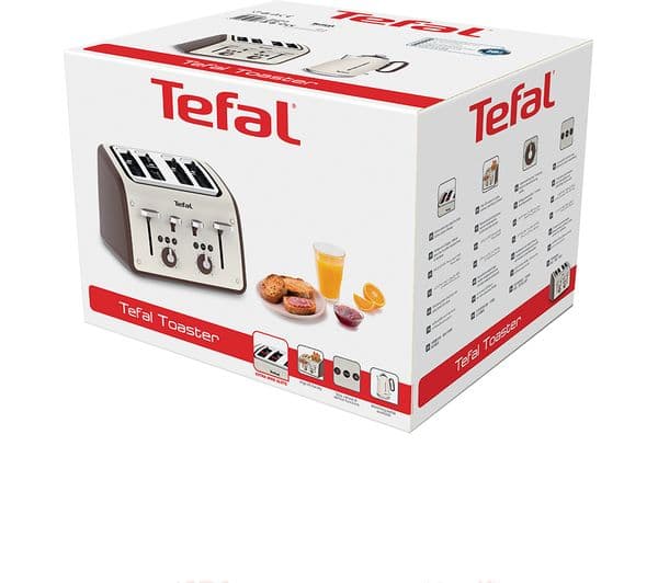 TEFAL Retra TF700A40 4-Slice Toaster - Cream & Mokka - Image 5