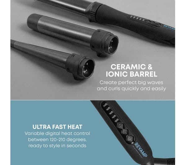 REVAMP Progloss Multiform Curl & Waves Hair Styler - Black - Image 5
